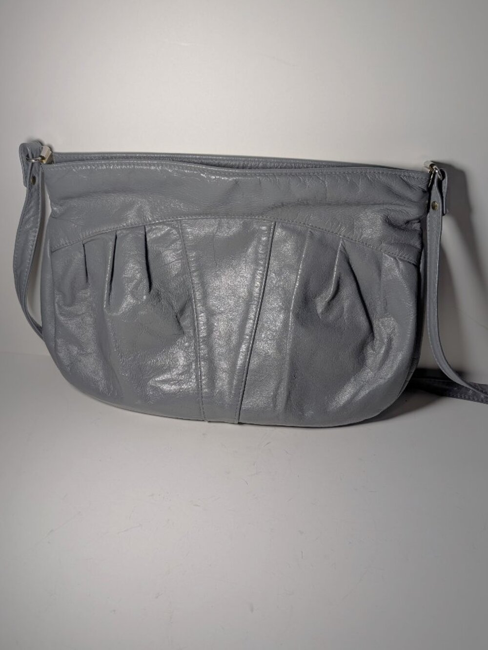 Vintage 80's Brixton Genuine Leather Bag Hobo Style Tan Suede Interior 2 Pocket